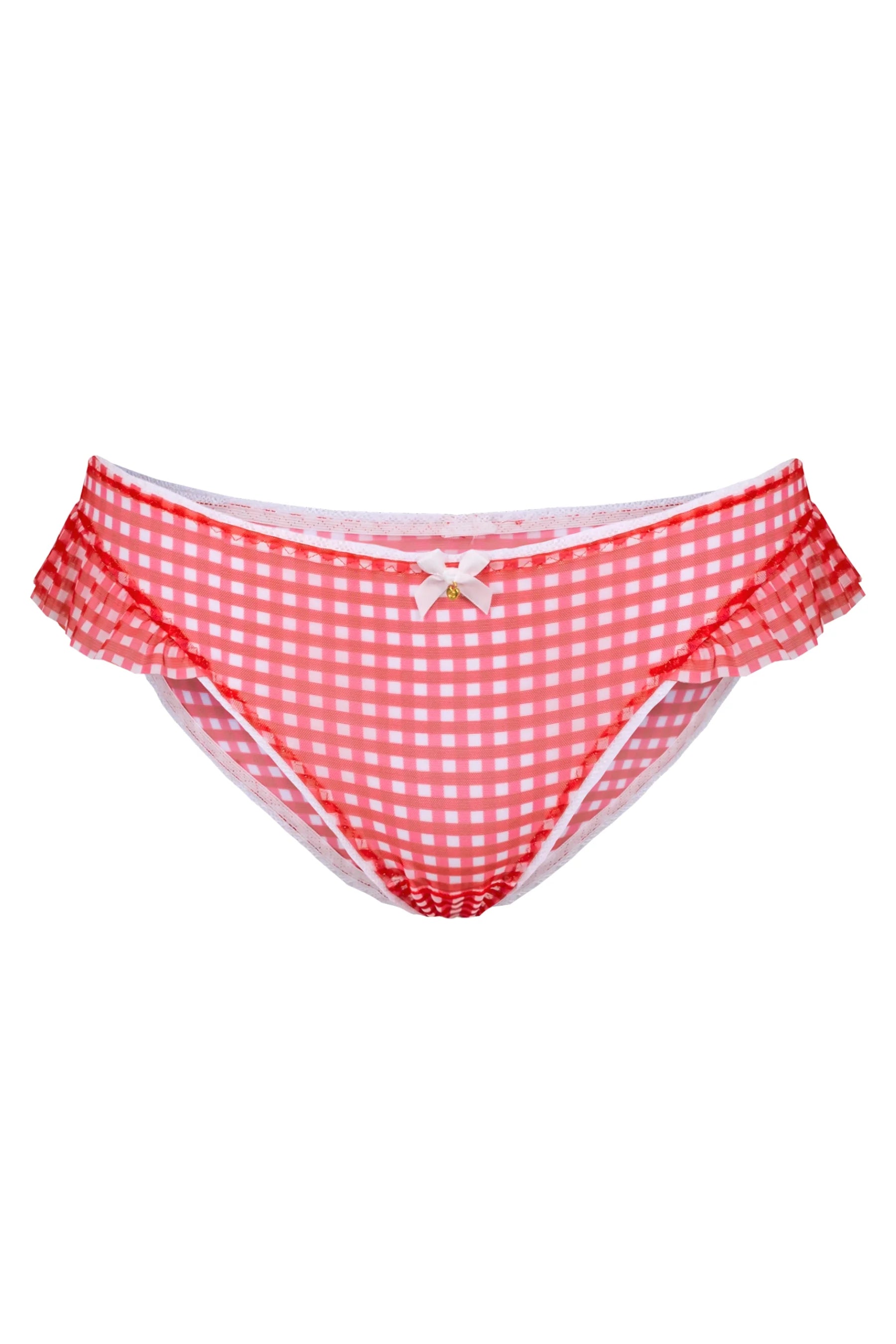 Eva Bikini Briefs | Gingham red - Front - Souszy - Chouchou Intimates