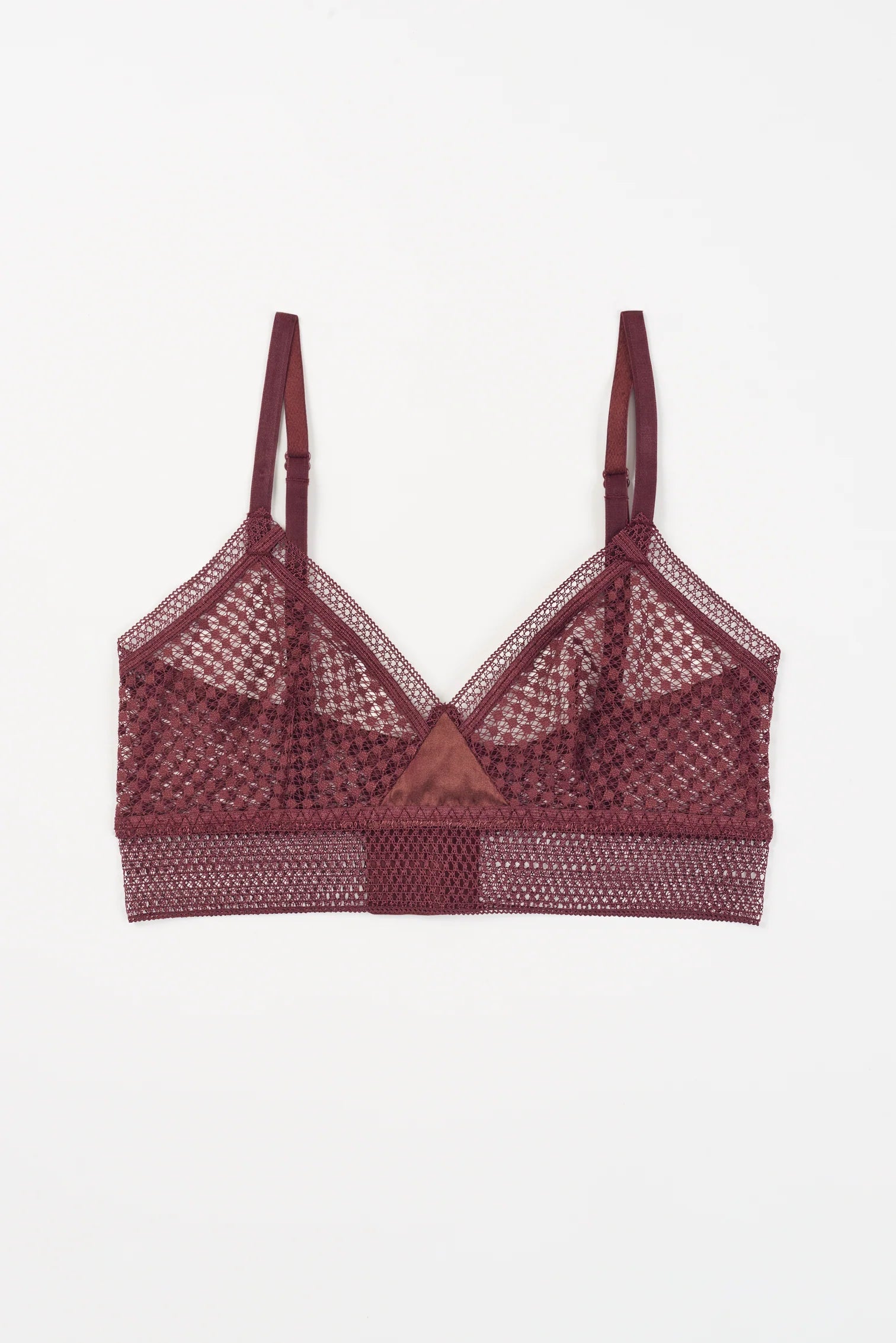 Else Lingerie Bella Triangle Soft Cup Sheer Mesh Bra | Merlot