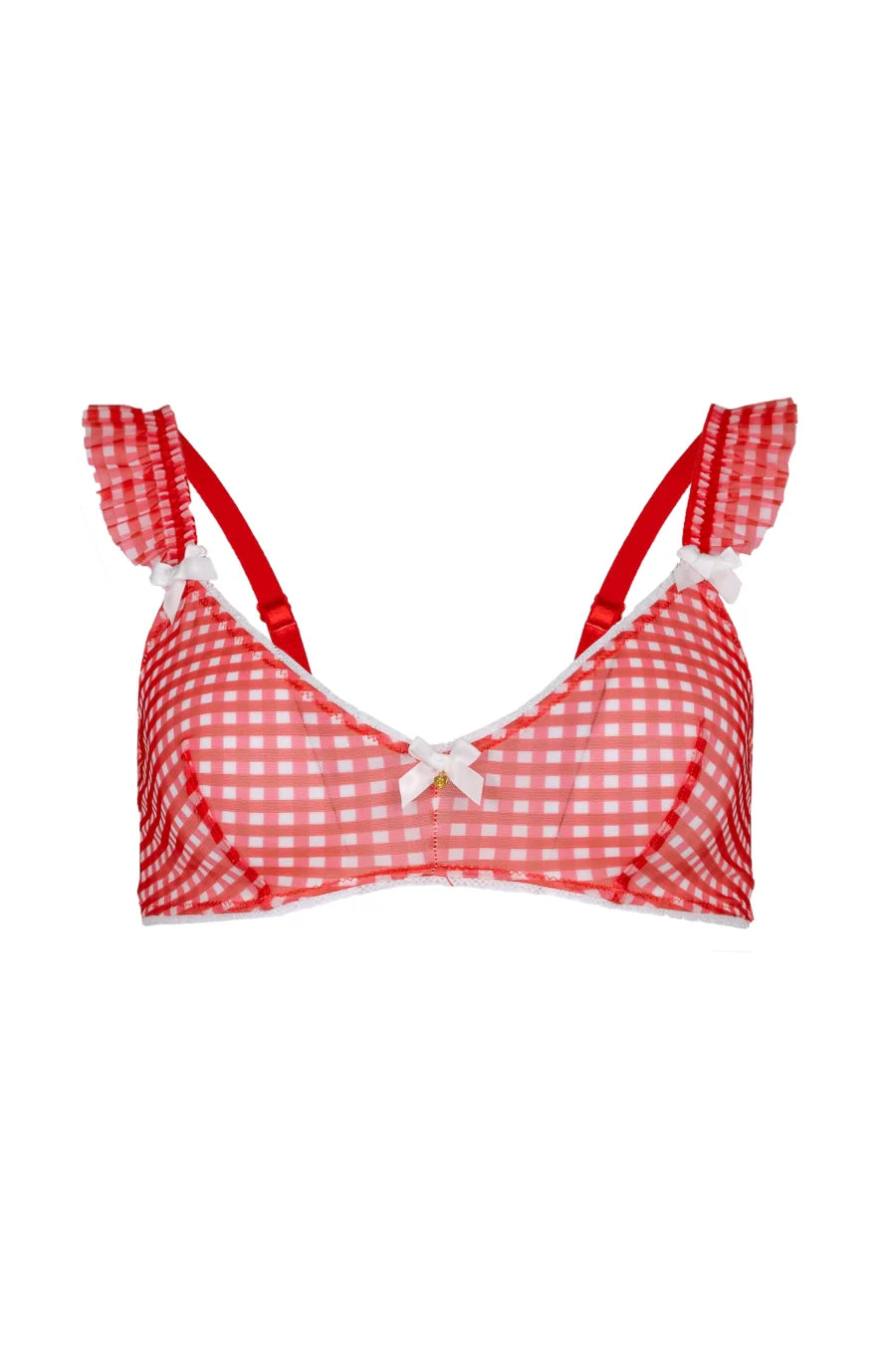 Eva Bralette | Gingham red - Front - Souszy - Chouchou Intimates