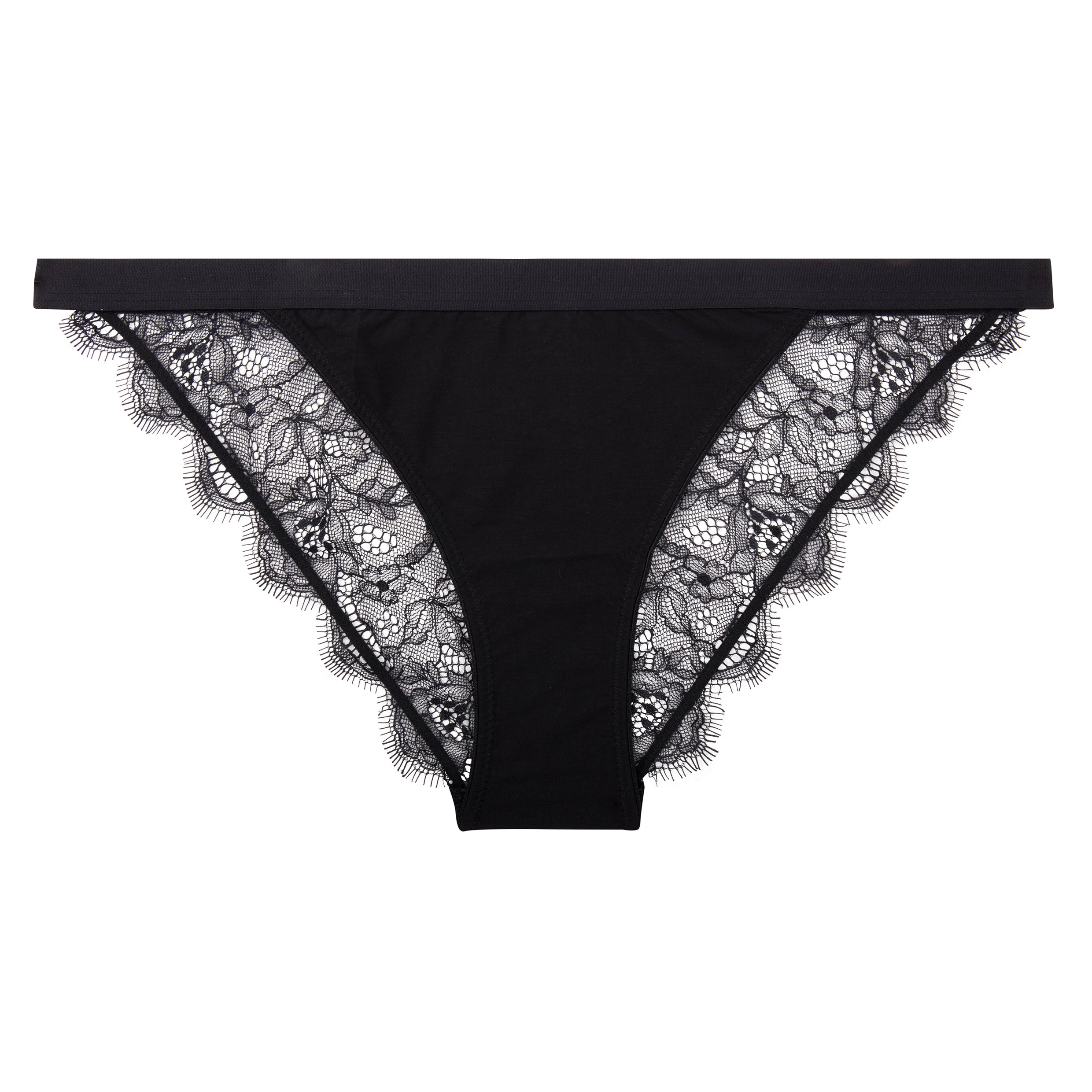 Love Stories Wild Rose Lace Tanga Briefs | Black