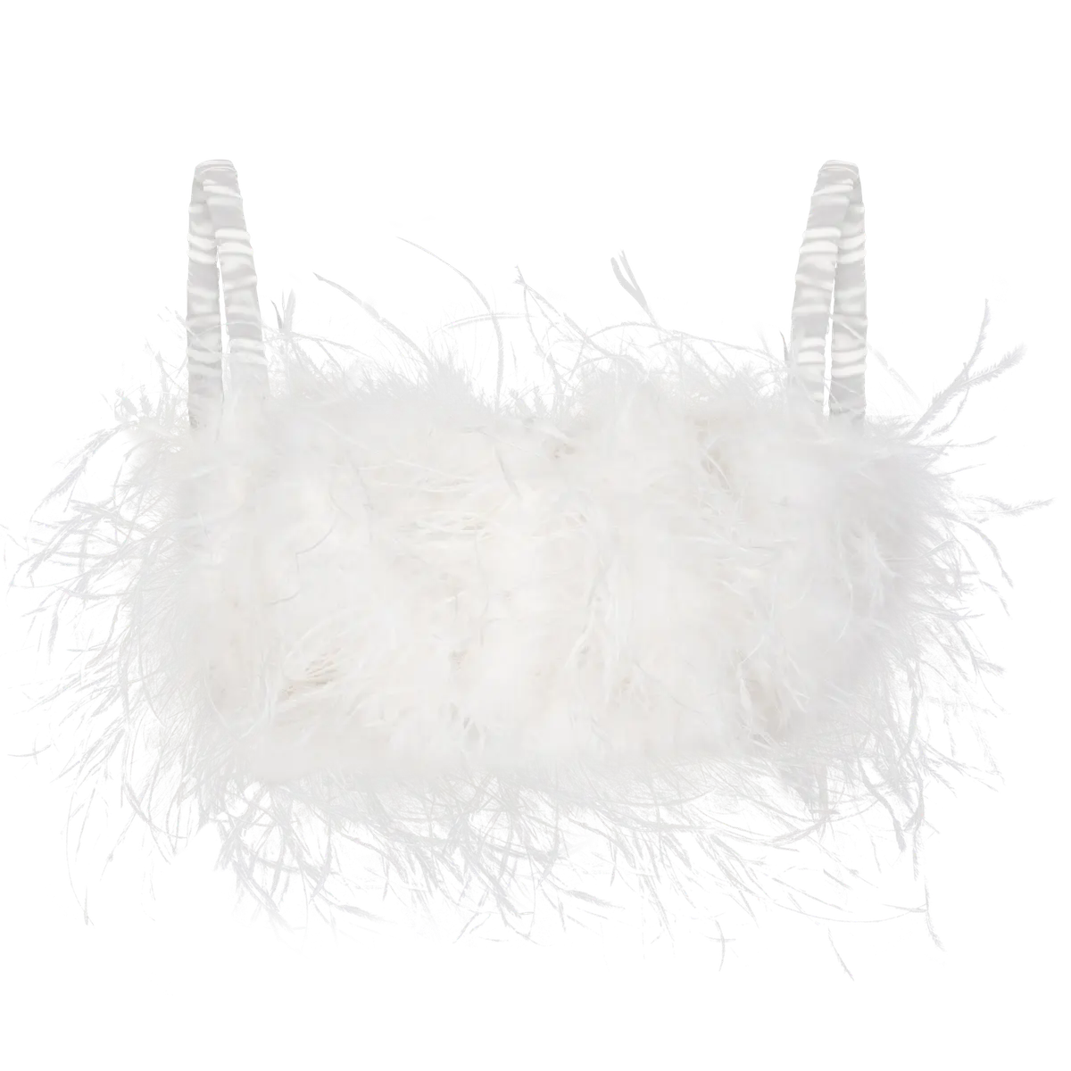 Fanny Fluffy Feather Bralette | Off White - Souszy - Love Stories  - Front