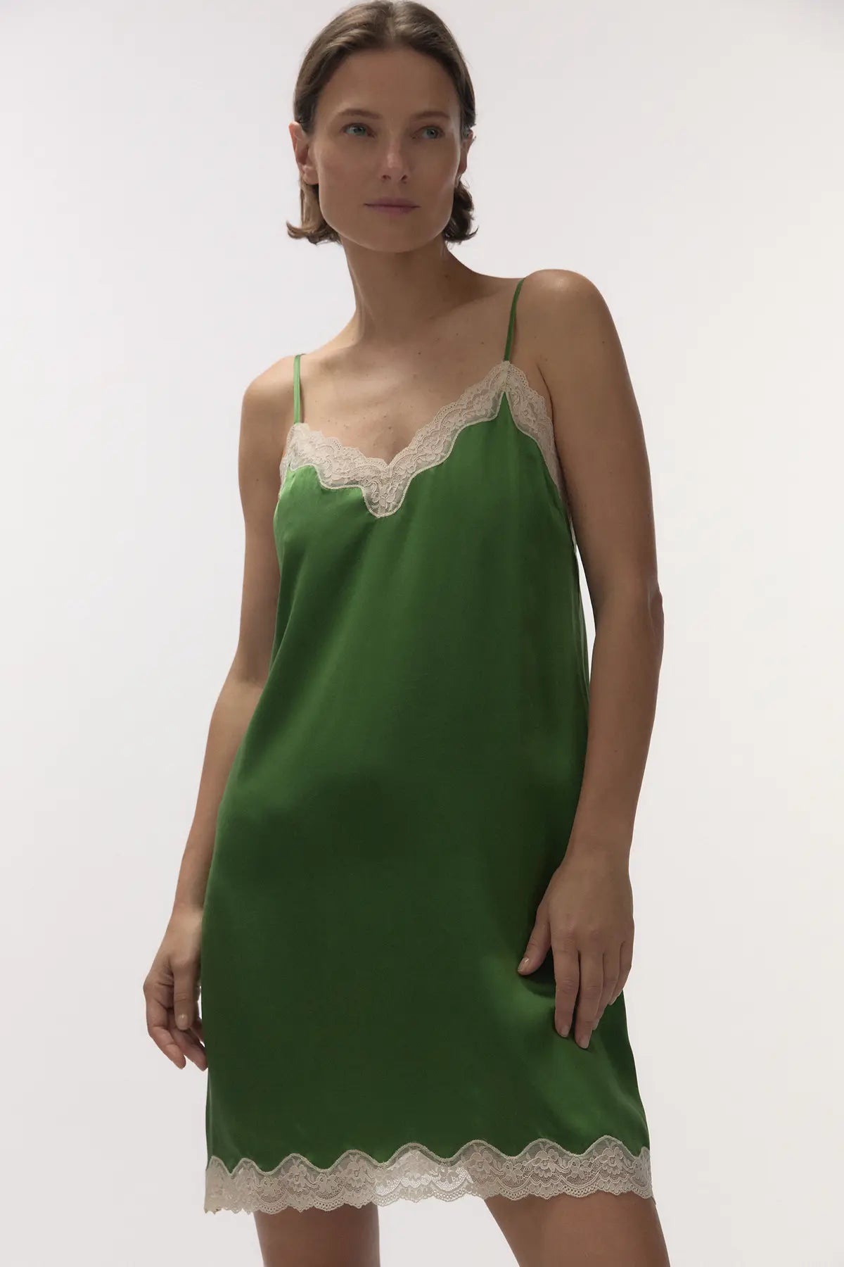 Love Stories Willow Slip Dress | Forest  Green