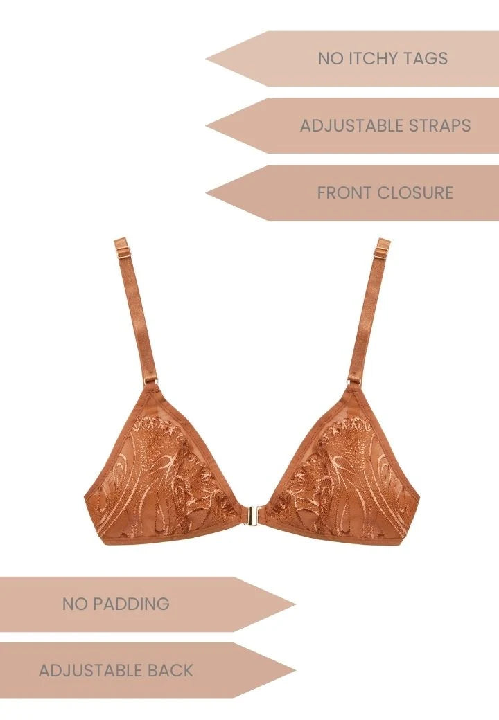 Bare Ones Lace Unpadded Bralette |  Terra Cotta/Shade 3