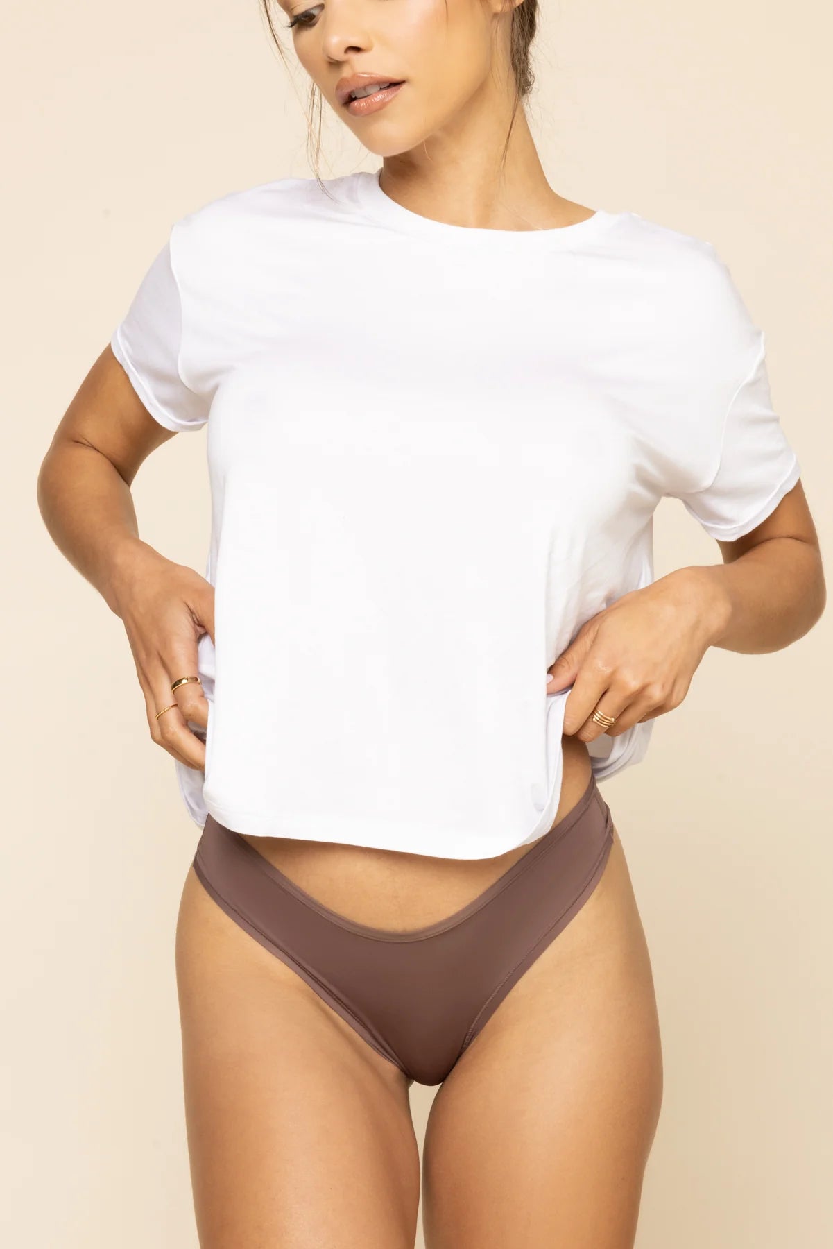 PopFlex Next to Nothing Thong Panty | Mocha