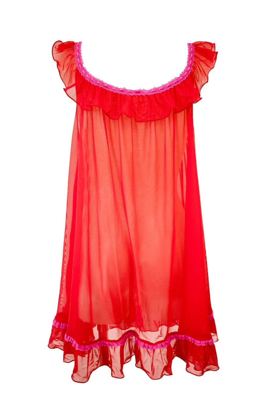 Chouchou Intimates - Nancy Babydoll - Red - Back - Souszy