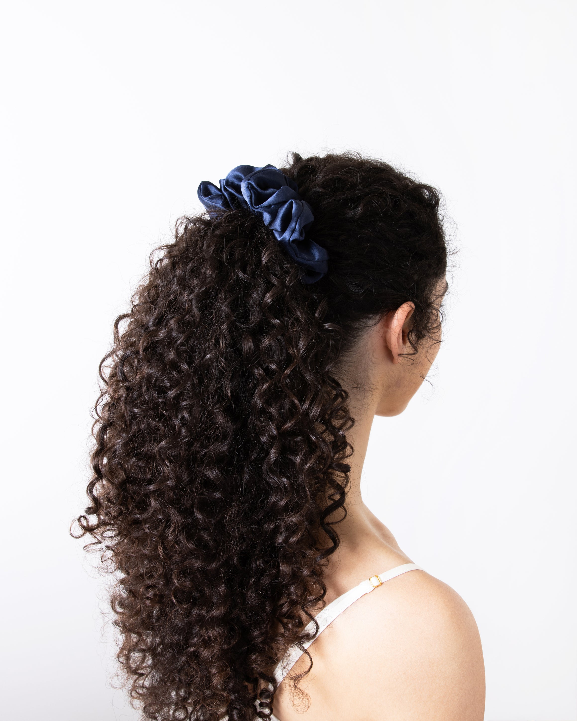 Souszy Silk Scrunchie Large | Navy