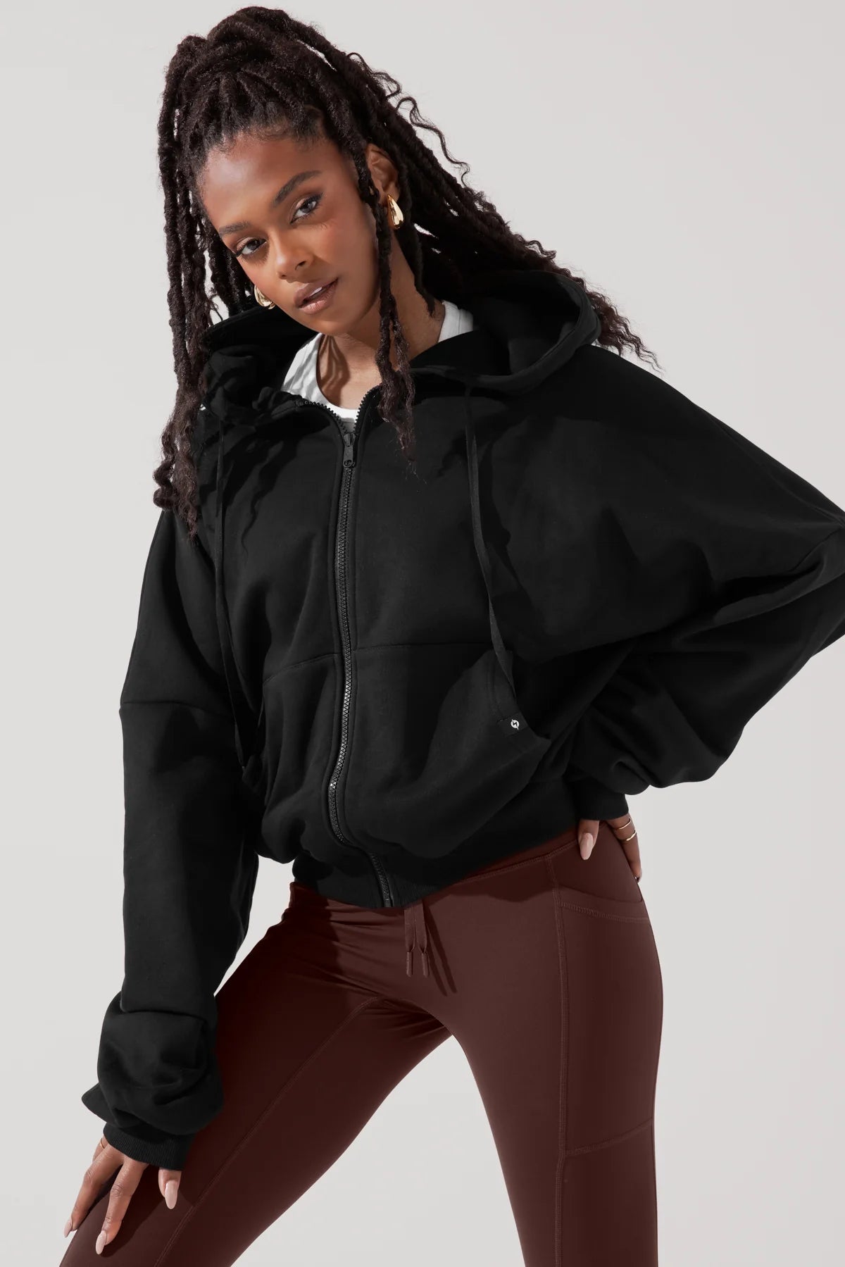PopFlex Zip Cloud Hoodie | Black