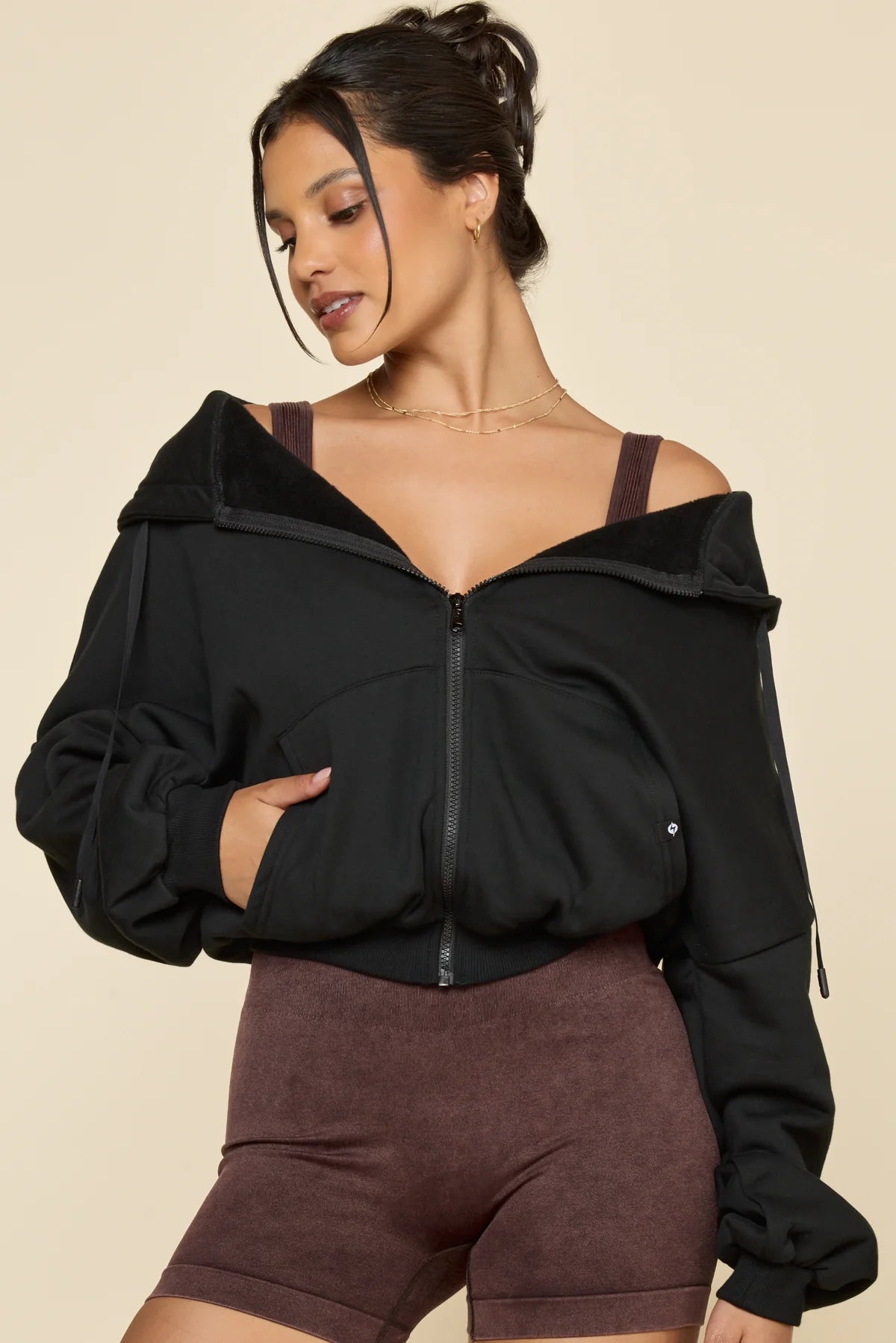 PopFlex Zip Cloud Hoodie | Black