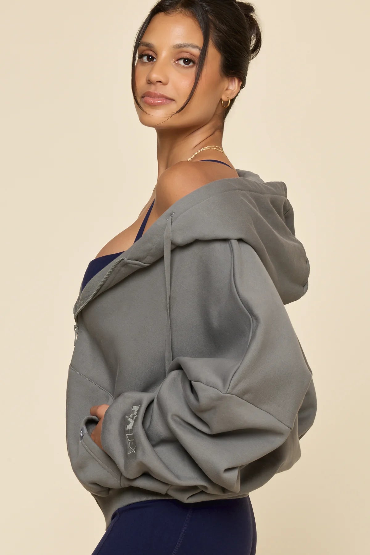 PopFlex Zip Cloud Hoodie | Smoke