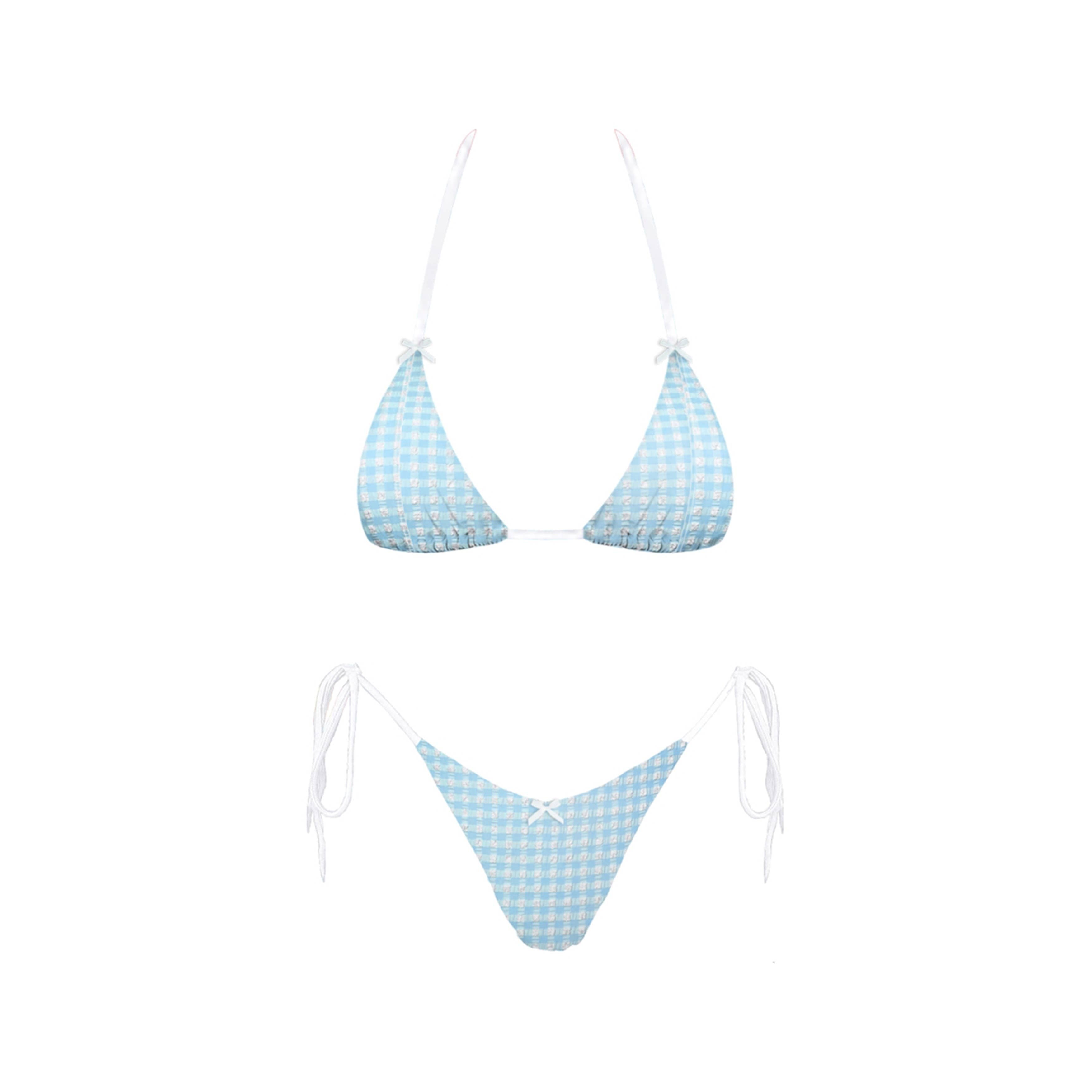Forever August Baby Blue Bow Bikini Set | Baby Blue
