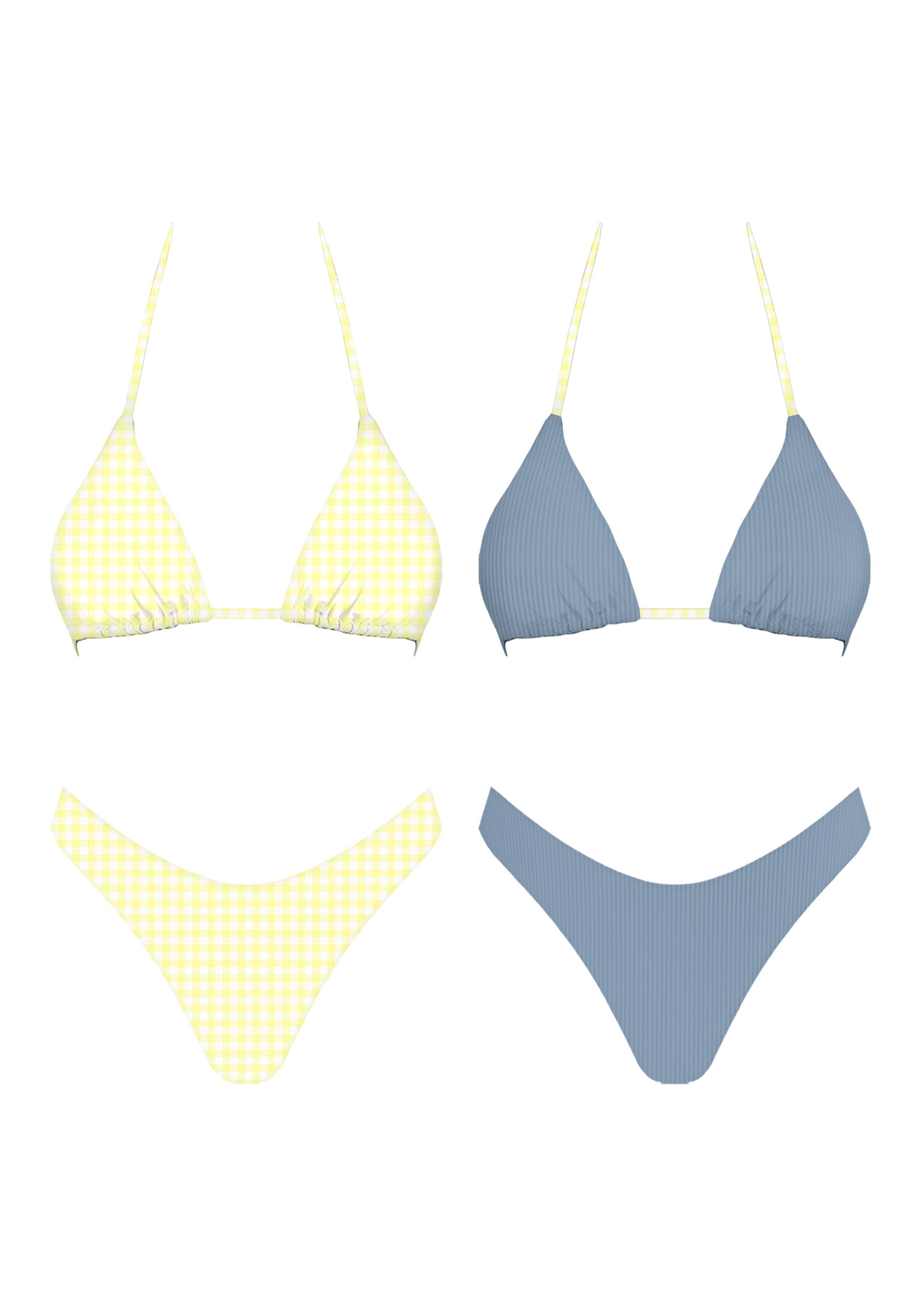 Jane Reversible Bikini Set | Yellow & Blue