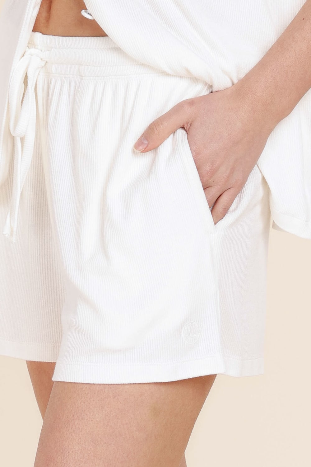 Gingerlilly Adelaide Ribbed Shorts | White
