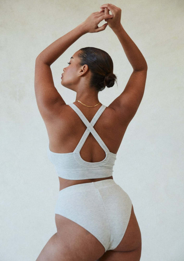 Elle Ribbed Knit Boyfriend Brief | Marle Grey