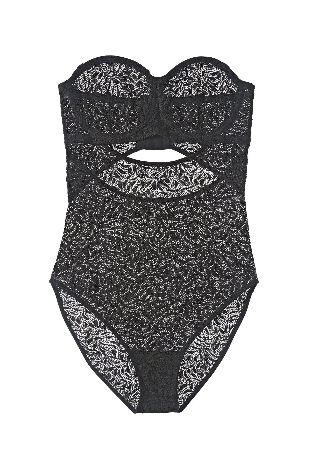 Else Lingerie Acacia Underwire Strapless Bodysuit | Black